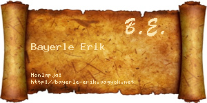 Bayerle Erik névjegykártya